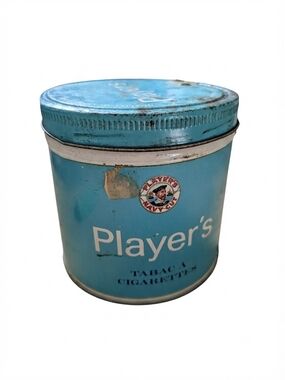 Vintage Player's Navy Cut Cigarette Tobacco Tin – Round Blue Tabaca Canister